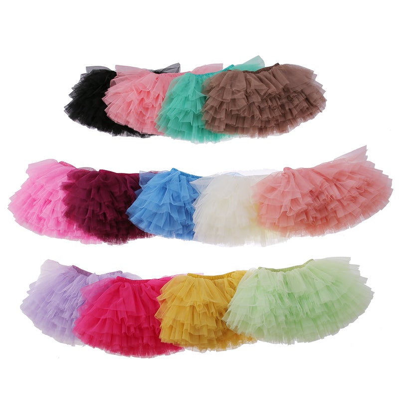 elamccor Baby Girls' Tutu Skirt Toddler 6 Layered Tulle Tutus 1-8T Black - Image 5